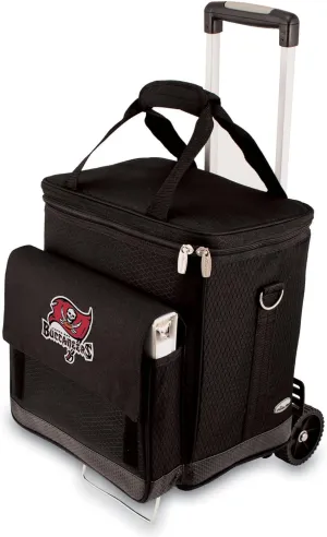 PICNIC TIME Tampa Bay Buccaneers Historic Logo Cellar with Trolley - Black