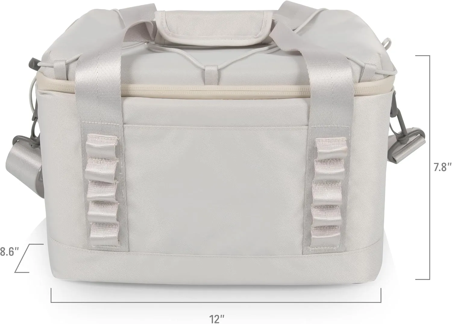 PICNIC TIME Tarana Superthick Cooler Bag with Removable Shoulder Strap, 12 Can Insulated Soft Cooler, Beach Cooler, Insulated Camping Cooler, Picnic Cooler, (Halo Gray)