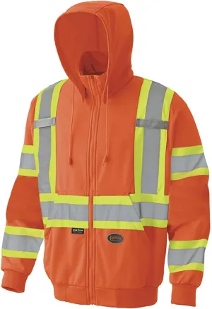 Pioneer High Visibility, Ultra Reflective, Zip-Style Micro Fleece Hoodie