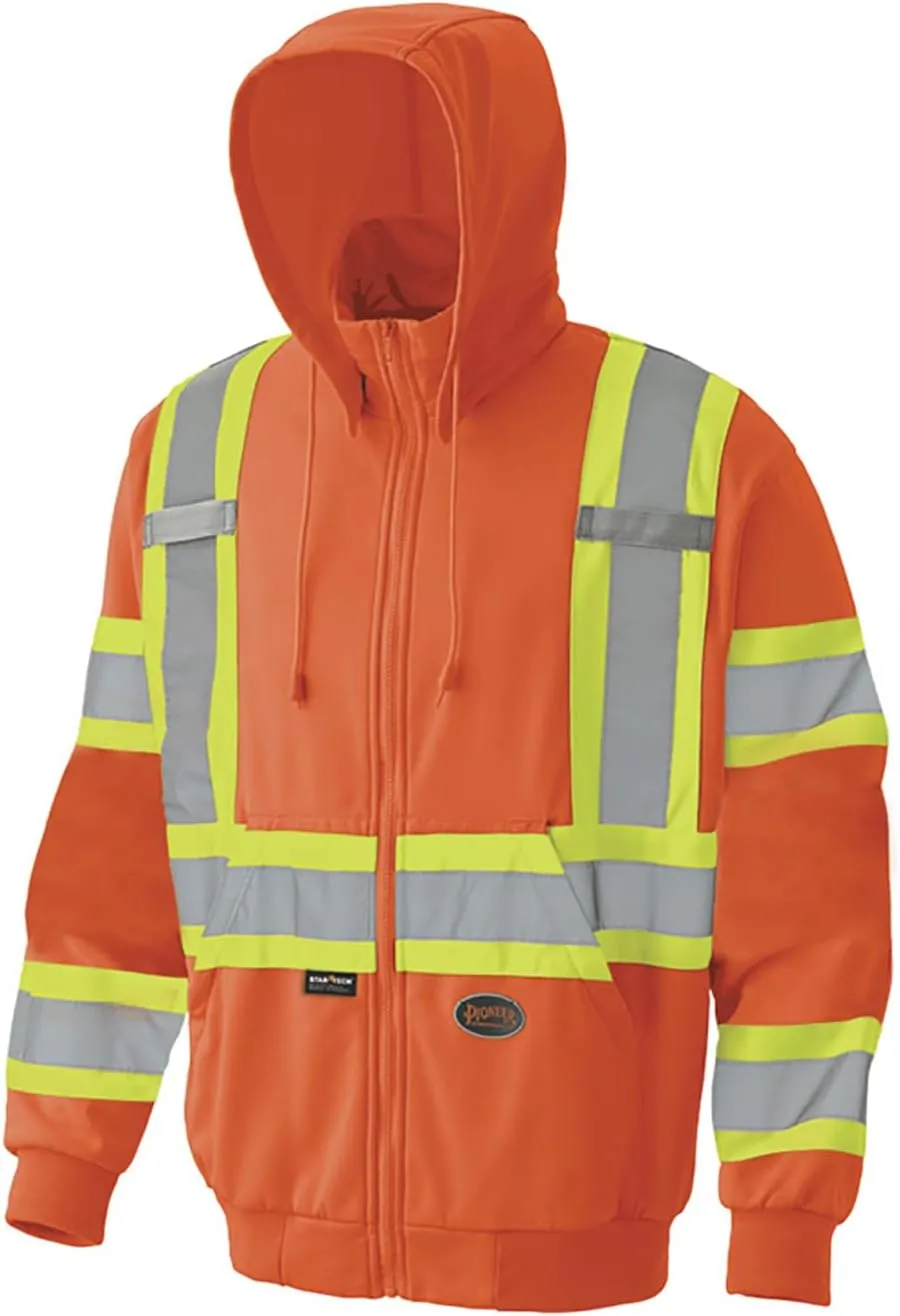 Pioneer High Visibility, Ultra Reflective, Zip-Style Micro Fleece Hoodie