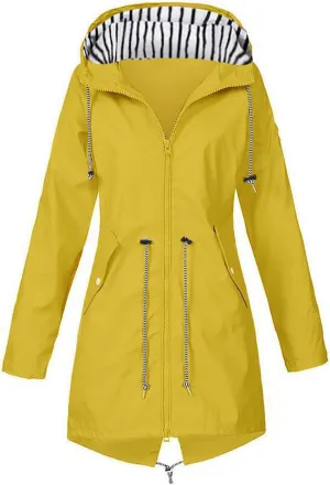 Plus Size Raincoat Women Long Hooded Trench Coats Lined Windbreaker Travel Jacket Outdoor 2023 Long Hooded Jackets