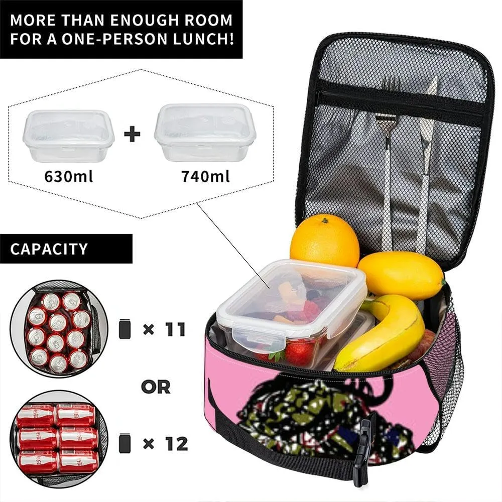 Pop speak no evil Insulated Iunch Bag for Men Woman Large Portable Waterproof Reusable Thermal Lunch Box with Pockets for Work Travel Picnic