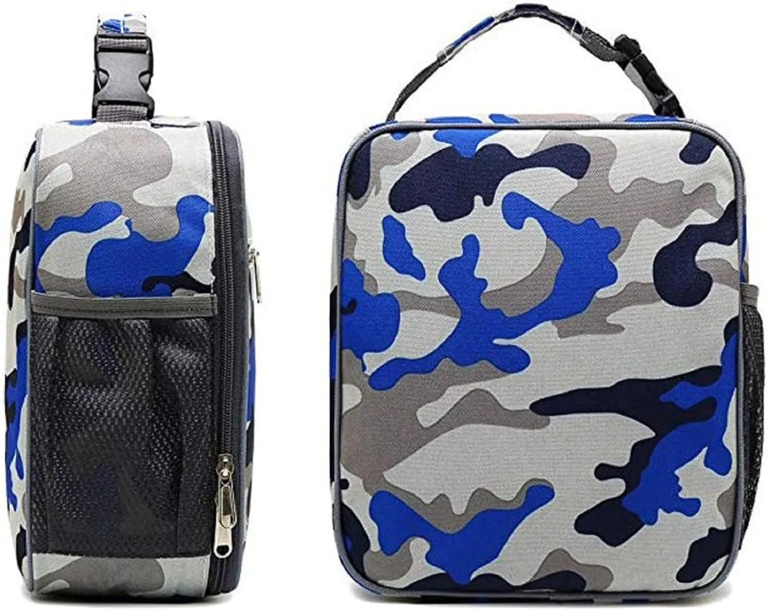 Portable Insulated Aluminum Foil Lined Picnic Cooler Bag for Outdoor (Blue, 26X23X11CM)