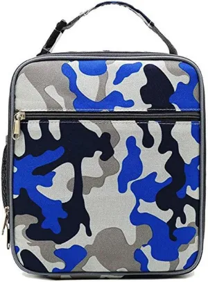 Portable Insulated Aluminum Foil Lined Picnic Cooler Bag for Outdoor (Blue, 26X23X11CM)