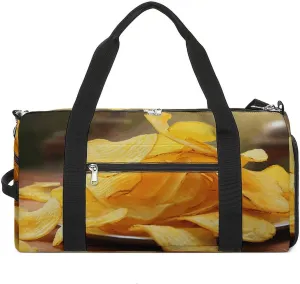 Potato Chips Gym Bag Travel Duffel Bags for Men Women Large Weekender Bags Carry On Overnight Duffle Bag with Shoe Compartment for Workout
