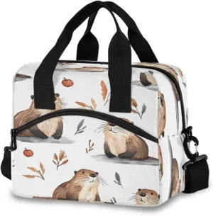 Prairie Dog Leaves Fruits Lunch Box for Men Women Adults Insulated Lunch Bag Cooler Bag with Adjustable Shoulder Strap for Work Picnic Travel