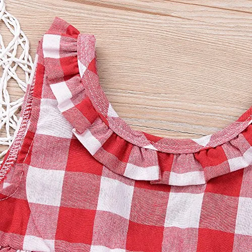Precious Three Piece Denim Set with Checkered Top for Your Little Cowkid