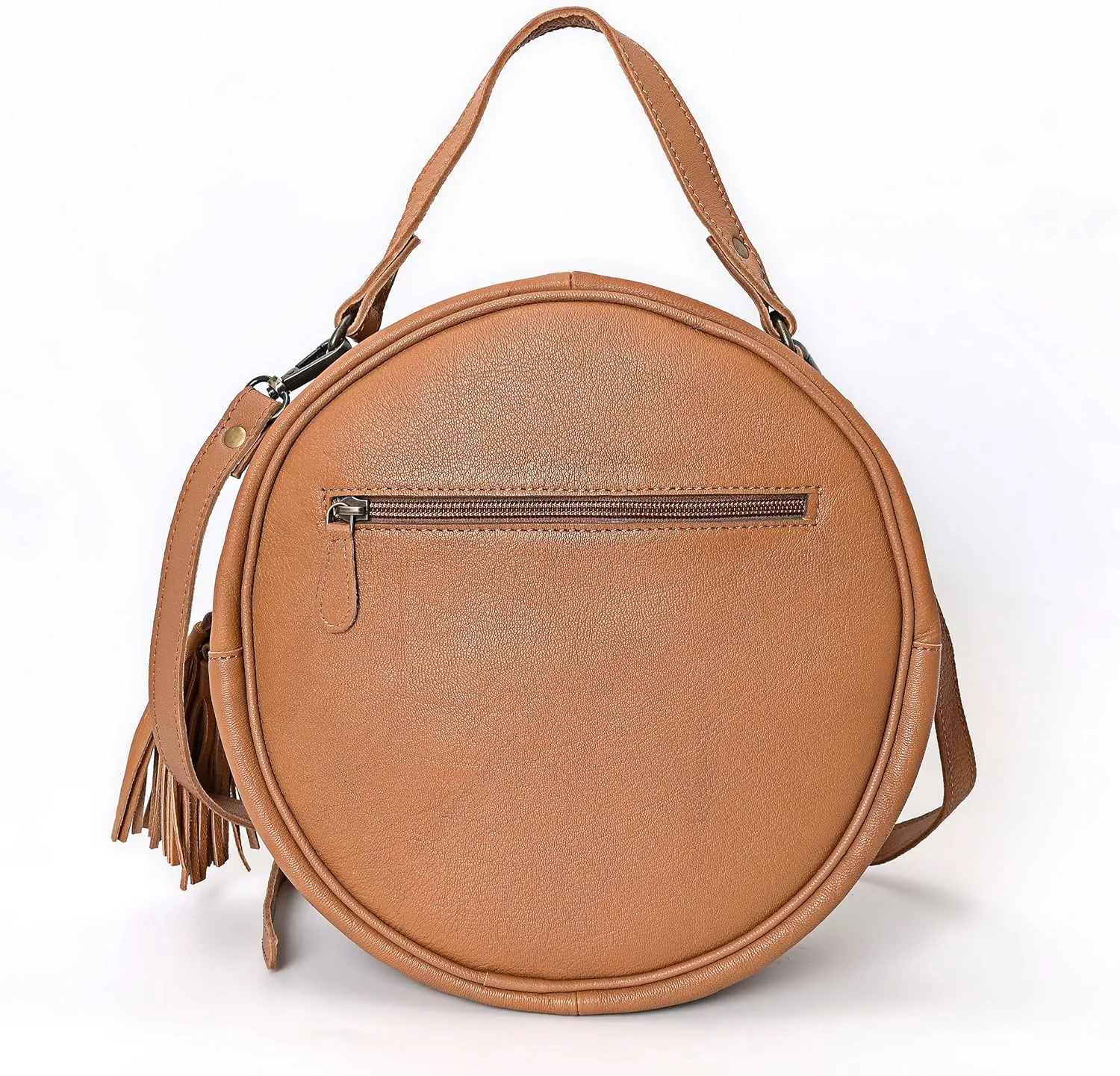 Premium Handtooled Leather Round Western Crossbody Bag Purses For Women