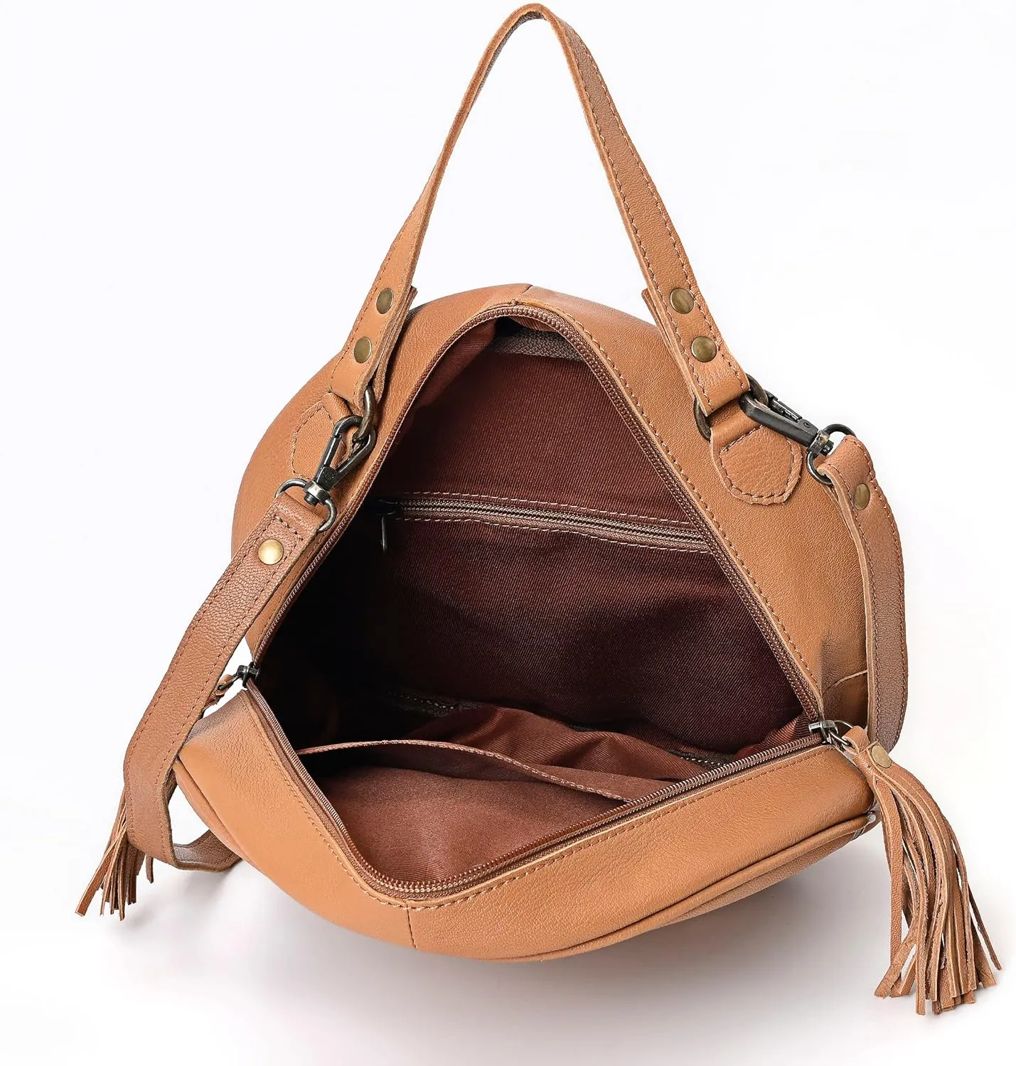 Premium Handtooled Leather Round Western Crossbody Bag Purses For Women