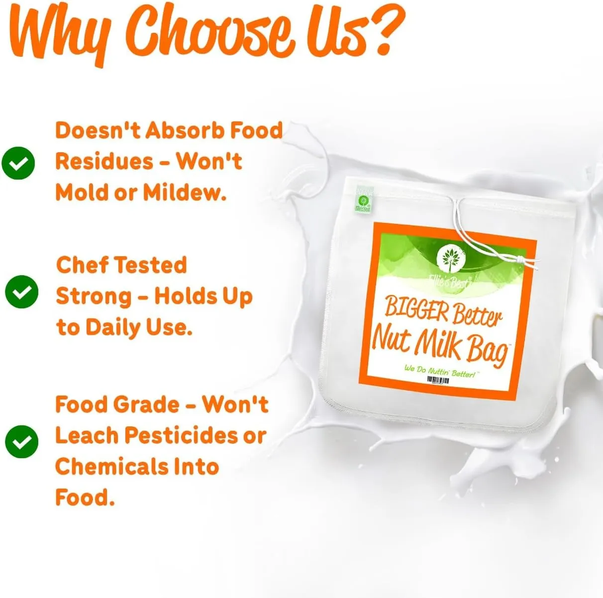 Pro Quality Nut Milk Bag - 3 XL12"X12" Bags - Commercial Grade Reusable All Purpose Food Strainer - Food Grade BPA-Free - Ultra Strong Fine Nylon Mesh - Almond Milk, Juices, Cold Brew Recipes Videos
