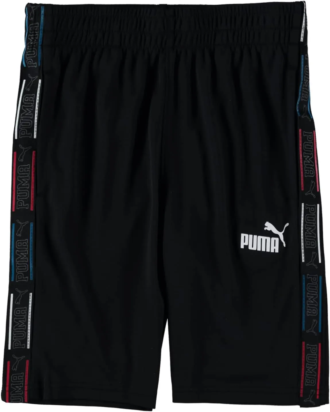 PUMA Boys' Core Essential Athletic Shorts (Large, Mesh Tape Black)