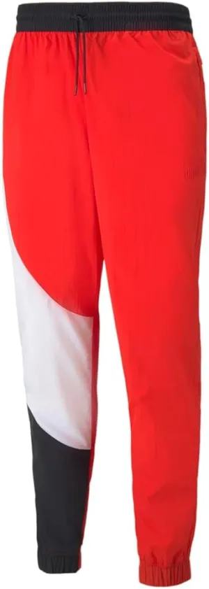 PUMA Mens Clyde Water Repellent Pants Basketball Casual Drawstring - Red - Size XXL
