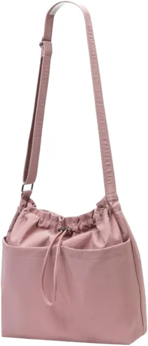 Pure Color Causal Cross Body Bag Drawstring Adjustable Shoulder bags for Women Trendy Tote Bags for Daily Life