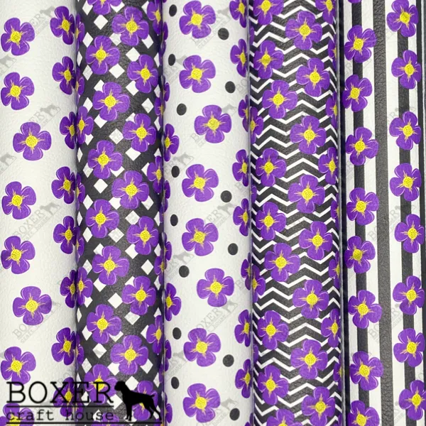 Purple Flowers and Dots