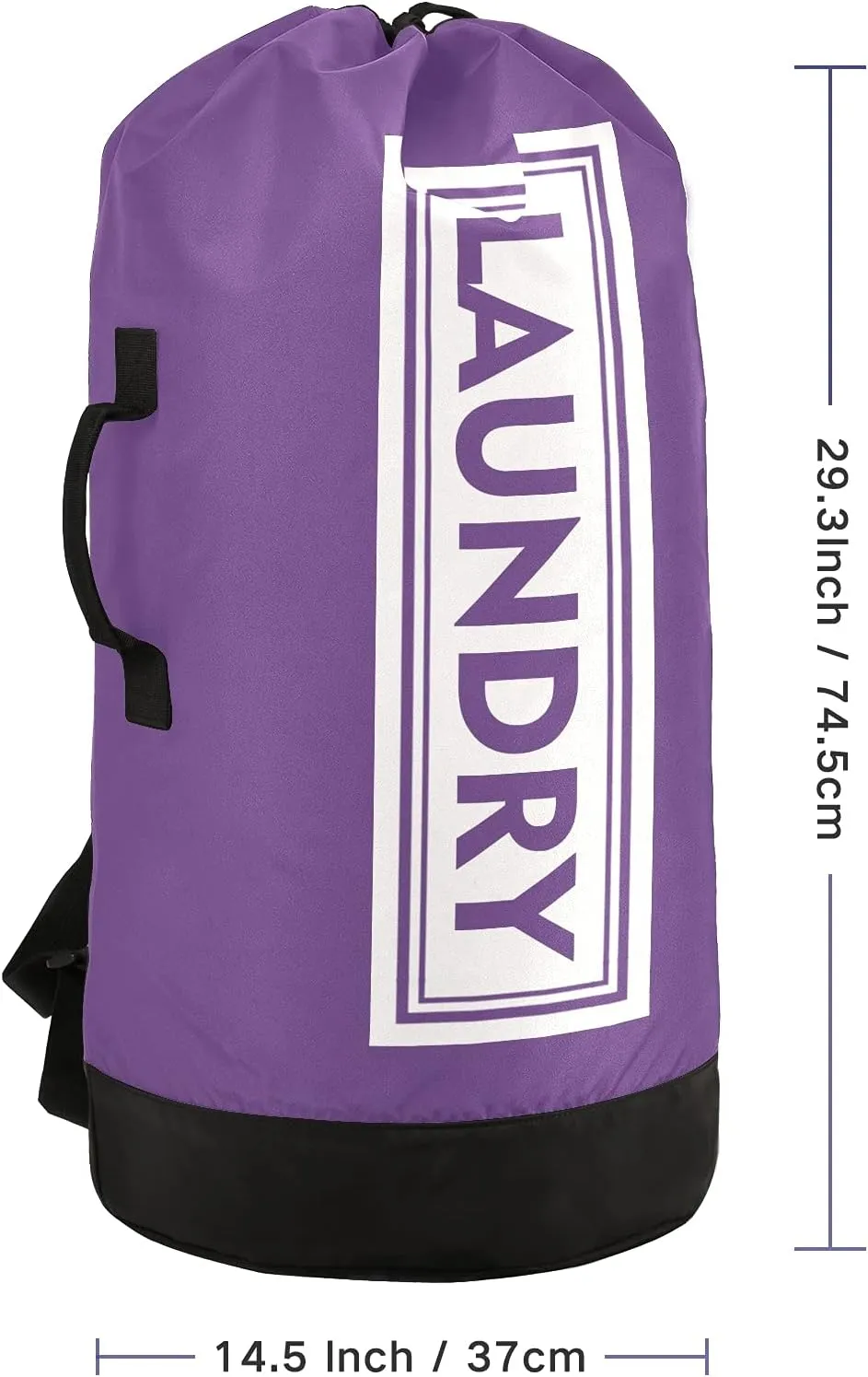 Purple Laundry Backpack Large Heavy Duty Laundry Bag with Shoulder Straps Waterproof Laundry bag for Traveling Camp Dirty Clothes Organizer for College Students