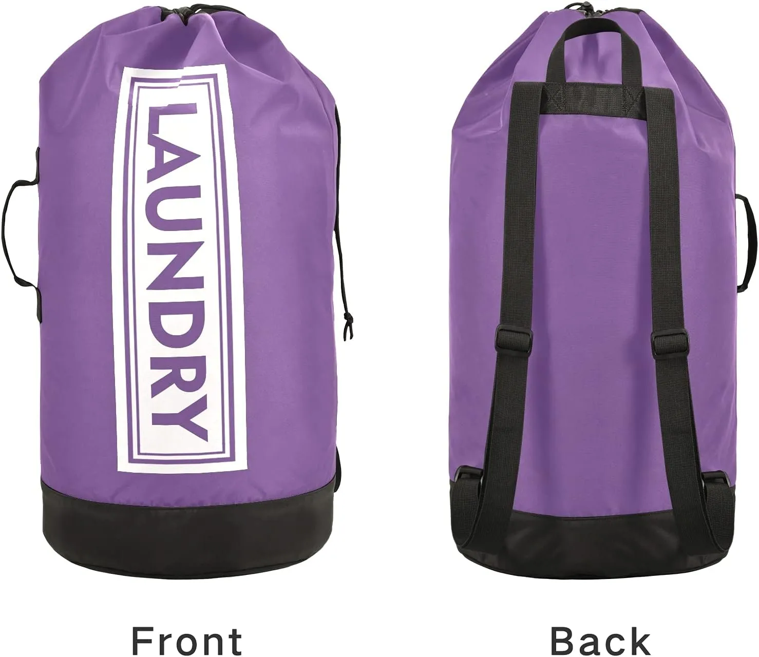 Purple Laundry Backpack Large Heavy Duty Laundry Bag with Shoulder Straps Waterproof Laundry bag for Traveling Camp Dirty Clothes Organizer for College Students