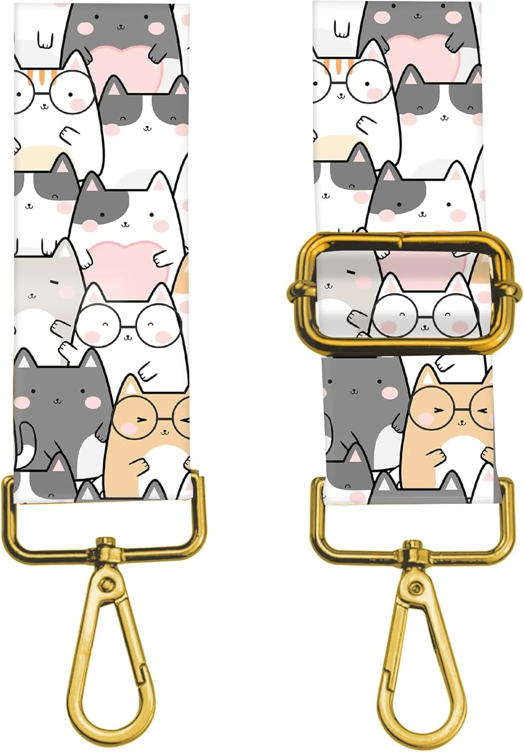 Purse Strap Replacement Crossbody 2" Wide Shoulder Strap, Cute Handbag Strap Bag Strap Replacement Belts Adjustable Cute Cats