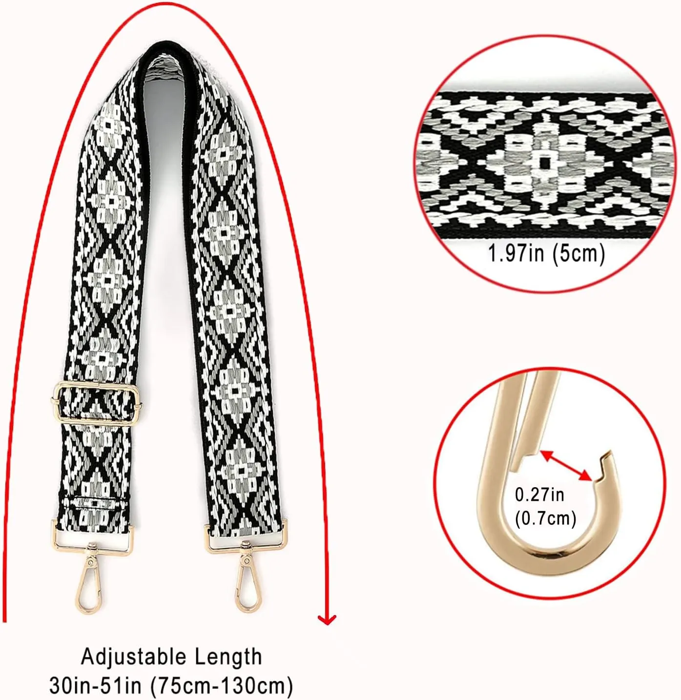 Purse Strap Replacement Crossbody Handbag Shoulder Strap Adjustable