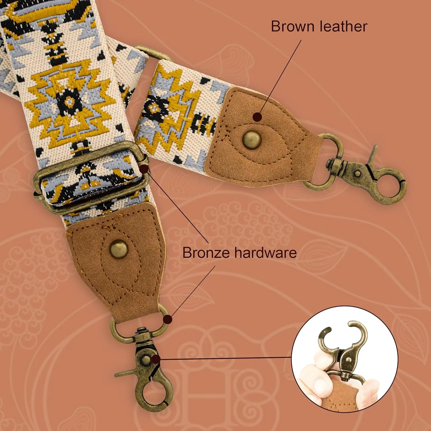 Purse Strap,Replacement Wide Crossbody Strap Adjustable Shoulder Strap for Handbag Bag