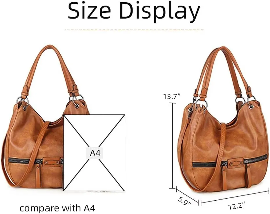 Purses and Handbags for Women Vintage Satchel Handbag Shoulder Tote Bag Daily Crossbody Hobo Bag with Adjustable Strap