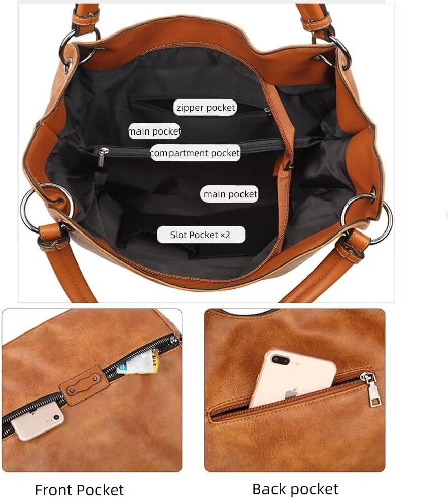 Purses and Handbags for Women Vintage Satchel Handbag Shoulder Tote Bag Daily Crossbody Hobo Bag with Adjustable Strap