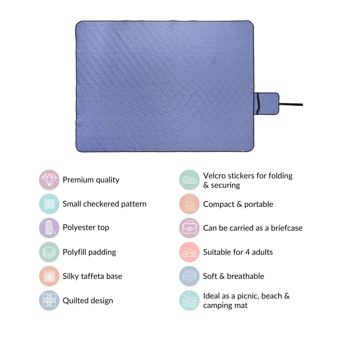 Quilted Foldable Picnic Mat 84x60 Inch