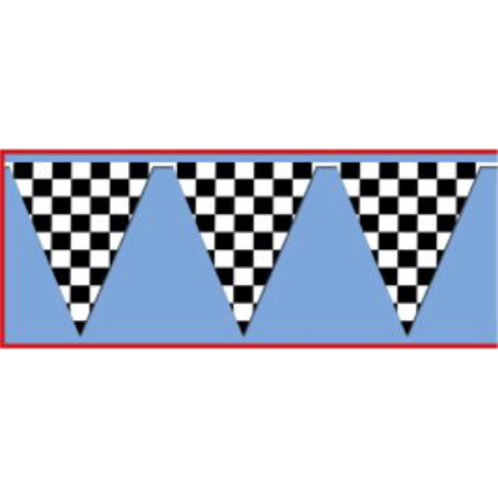 "Checkered Pennant Banner - 17" X 30'"