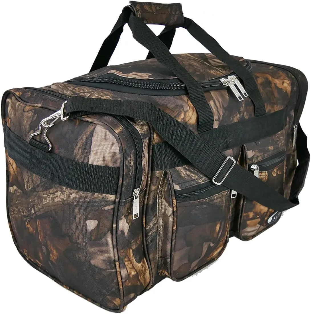 "E-Z Roll" 20 Inch Tree Camouflage Duffle Bag/Outdoor/Sports/Gym/Travel Bag in 5 Colors (Black Trim)