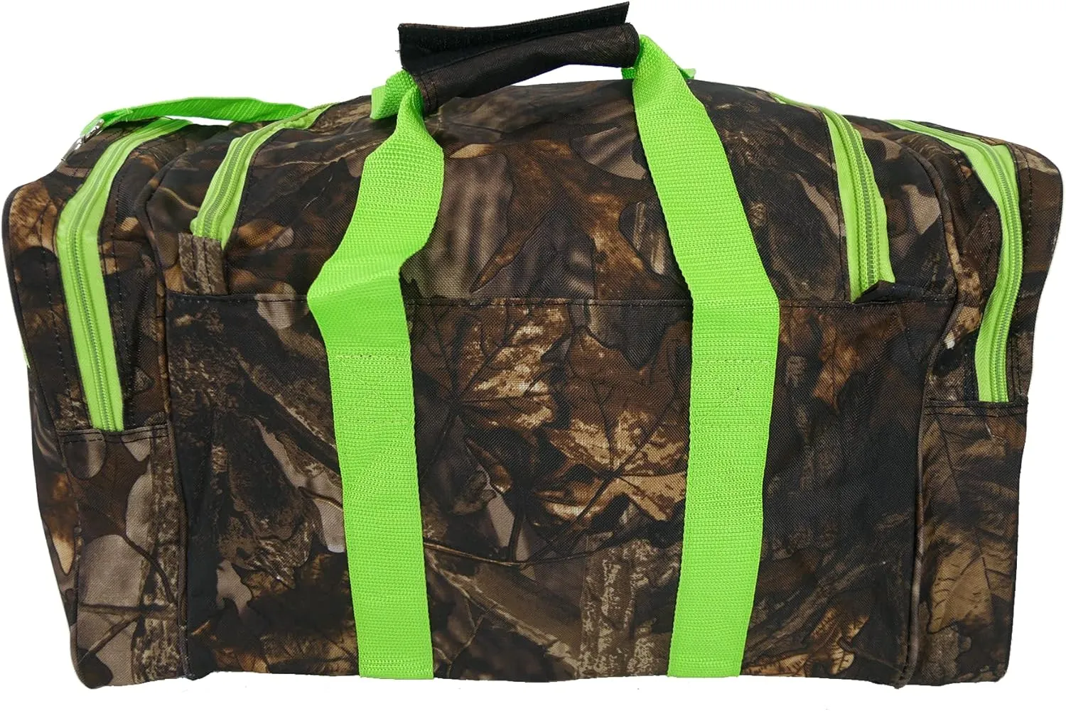 "E-Z Roll" 20 Inch Tree Camouflage Duffle Bag/Outdoor/Sports/Gym/Travel Bag in 5 Colors (Lime Trim)