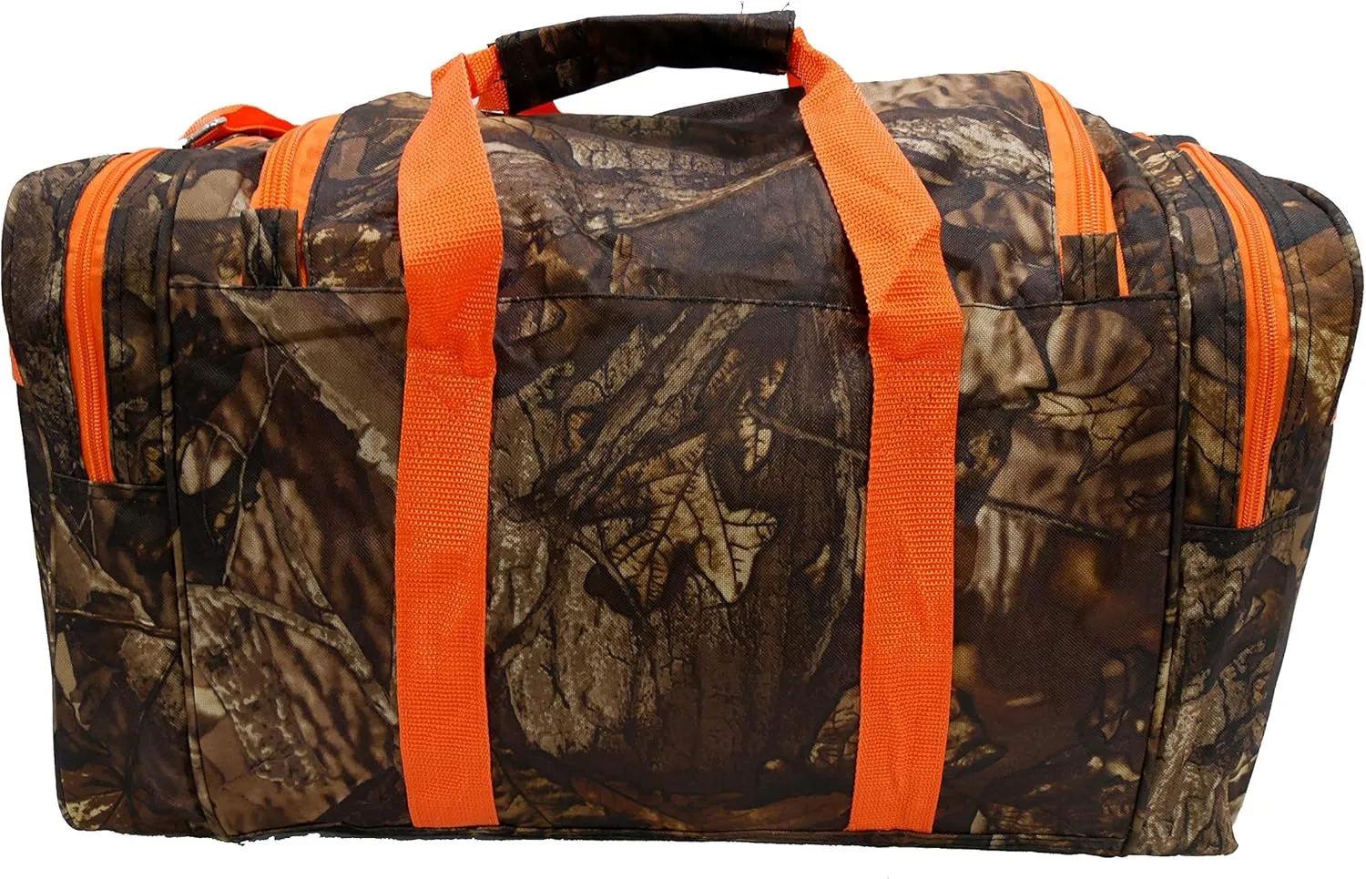"E-Z Roll" 20 Inch Tree Camouflage Duffle Bag/Outdoor/Sports/Gym/Travel Bag in 5 Colors (Orange Trim)