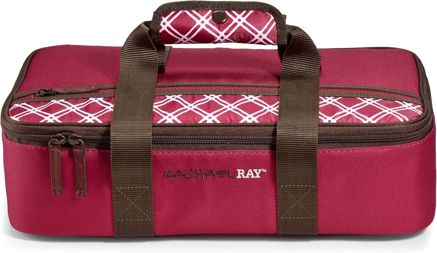 Rachael Ray Lasagna Lugger, Thermal Insulated Casserole Carrier for Hot or Cold Food, Lugger Tote for Pockluck, Parties, Picnic, and Cookouts, Fits 9" x 13" Baking Dish, Burgundy
