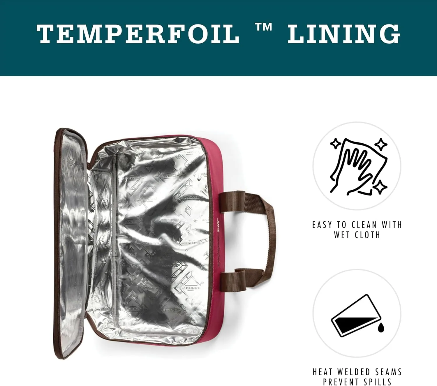 Rachael Ray Lasagna Lugger, Thermal Insulated Casserole Carrier for Hot or Cold Food, Lugger Tote for Pockluck, Parties, Picnic, and Cookouts, Fits 9" x 13" Baking Dish, Burgundy
