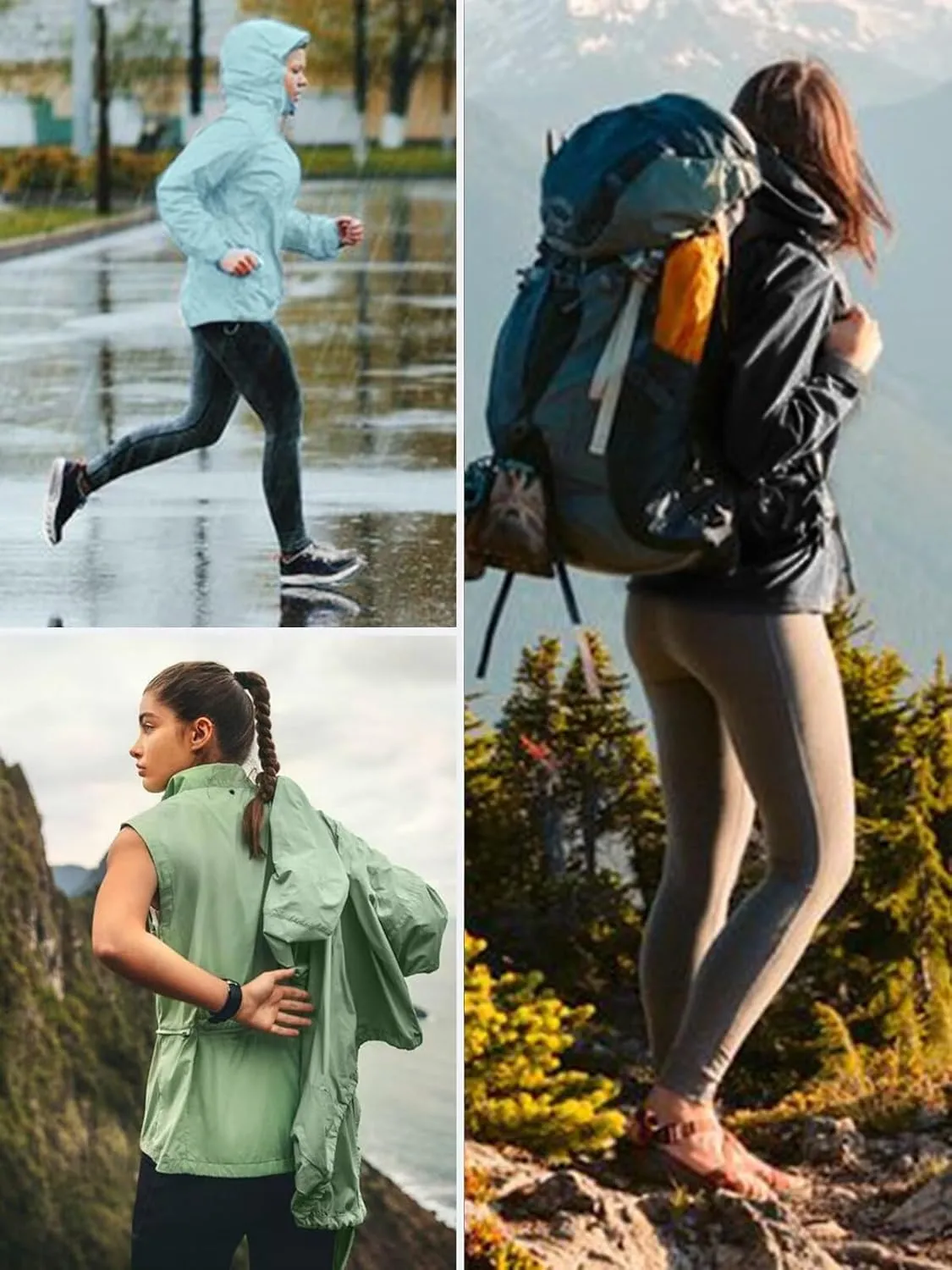Rain Jacket Women Waterproof Lightweight Jacket With Hood Packable Raincoat With Pocket S-XXL