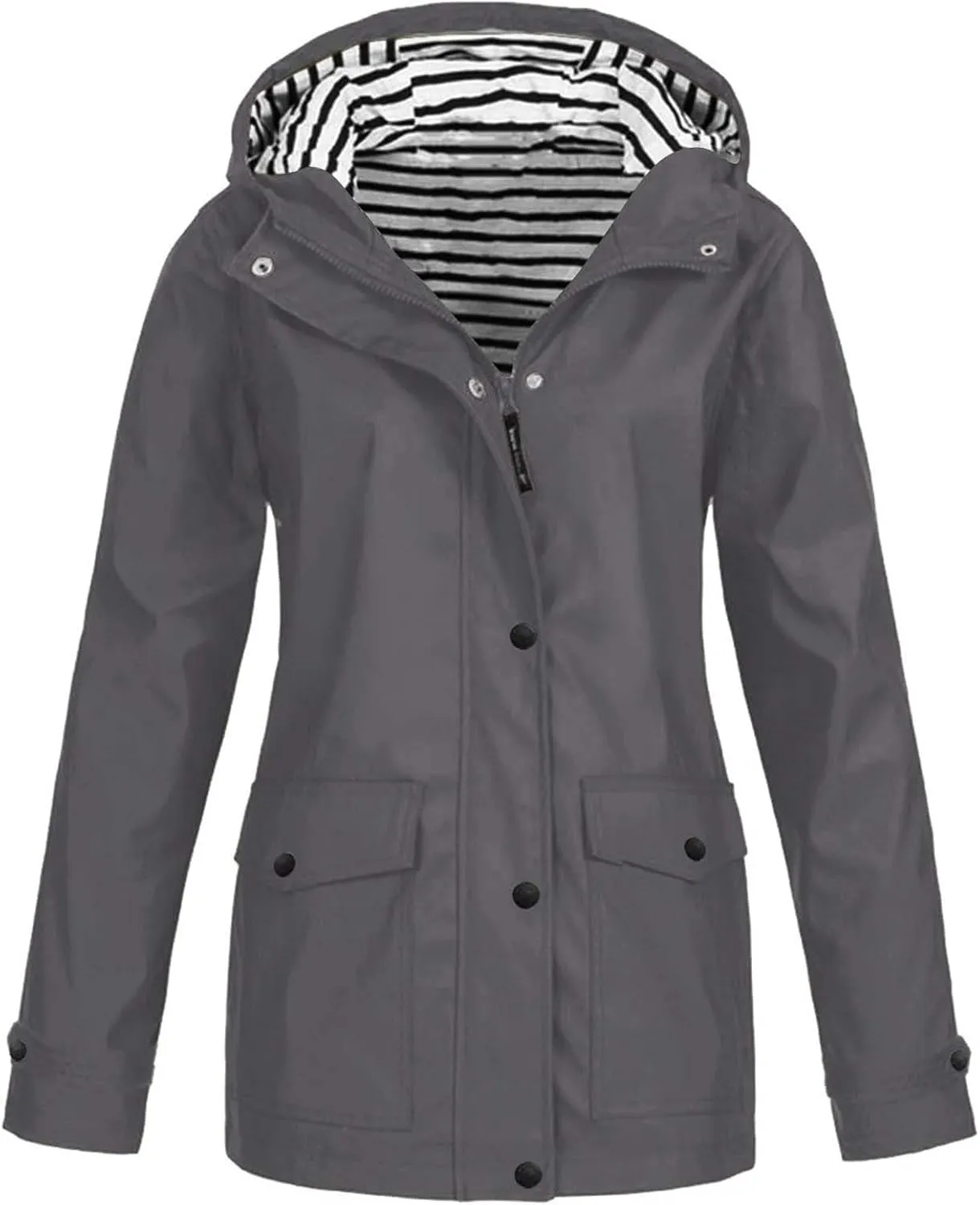 Rain Jacket Women Zip Up Casual Hoodies Lightweight Windbreaker Jackets Long Sleeve Lightweight Long Hooded Raincoat