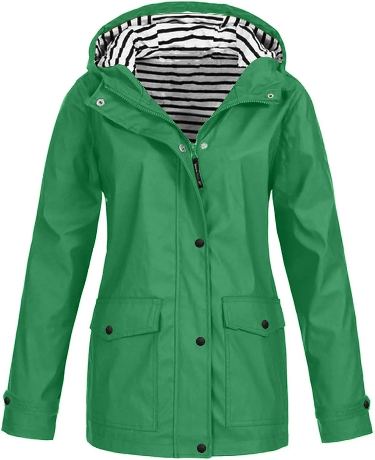 Rain Jacket Women Zip Up Casual Hoodies Lightweight Windbreaker Jackets Long Sleeve Lightweight Long Hooded Raincoat