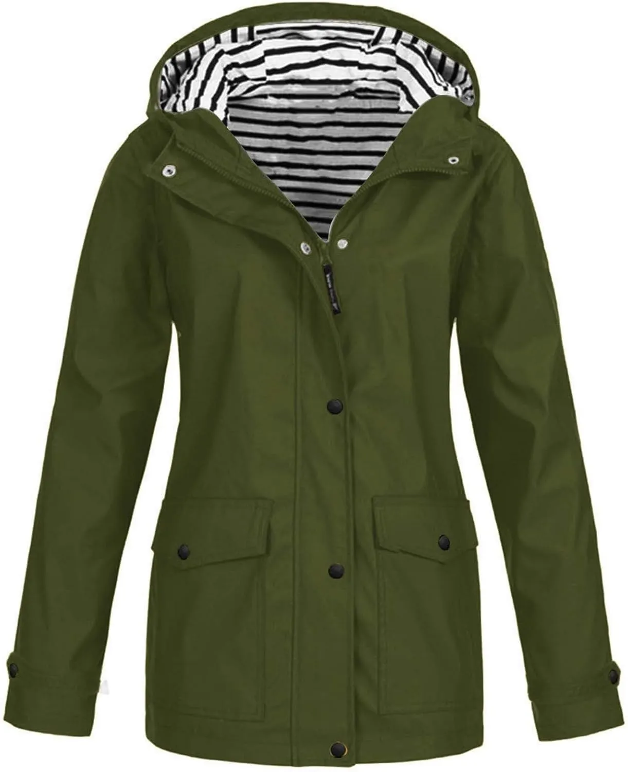 Rain Jacket Women Zip Up Casual Hoodies Lightweight Windbreaker Jackets Long Sleeve Lightweight Long Hooded Raincoat