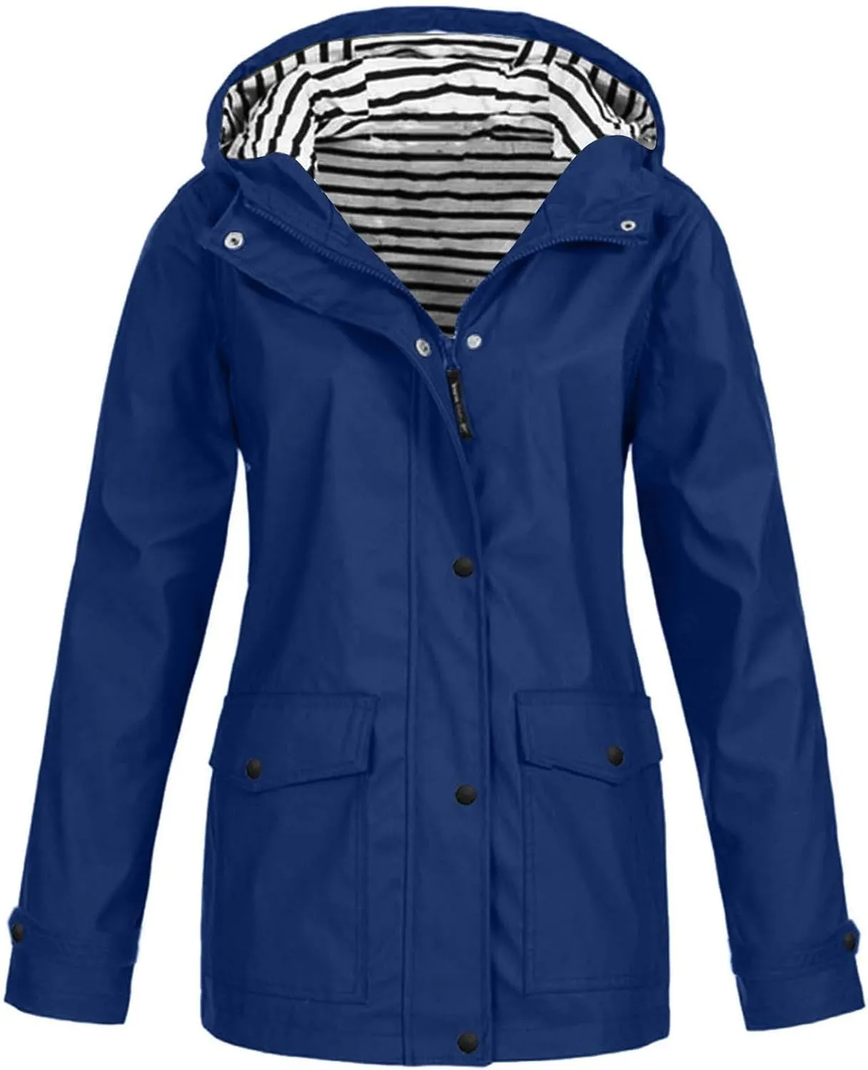 Rain Jacket Women Zip Up Casual Hoodies Lightweight Windbreaker Jackets Long Sleeve Lightweight Long Hooded Raincoat