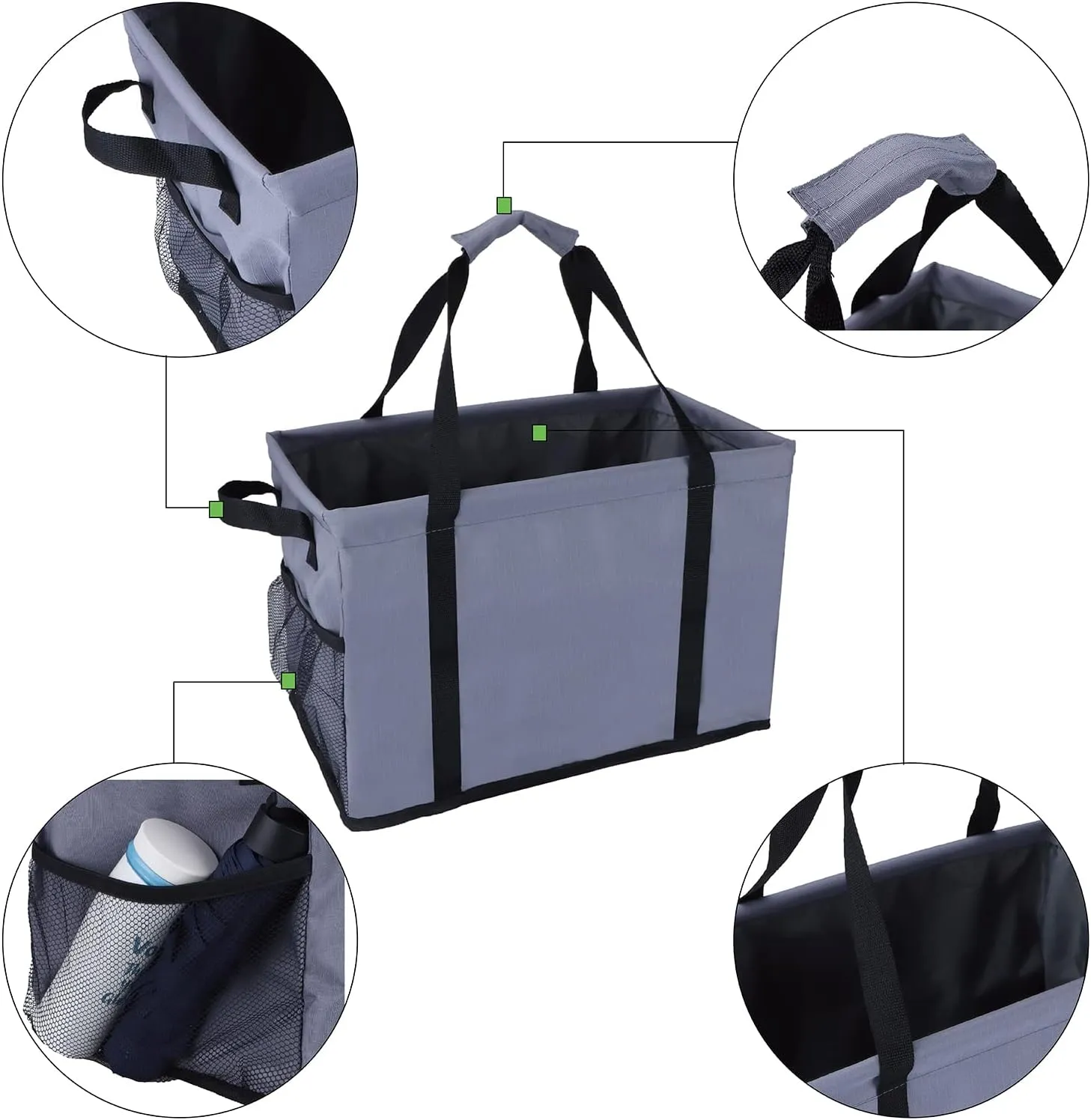 Ramhorn 2 Pack Large Utility Tote Bags Reusable Grocery Bag with Sturdy Handles for Storage, Camping, Shopping