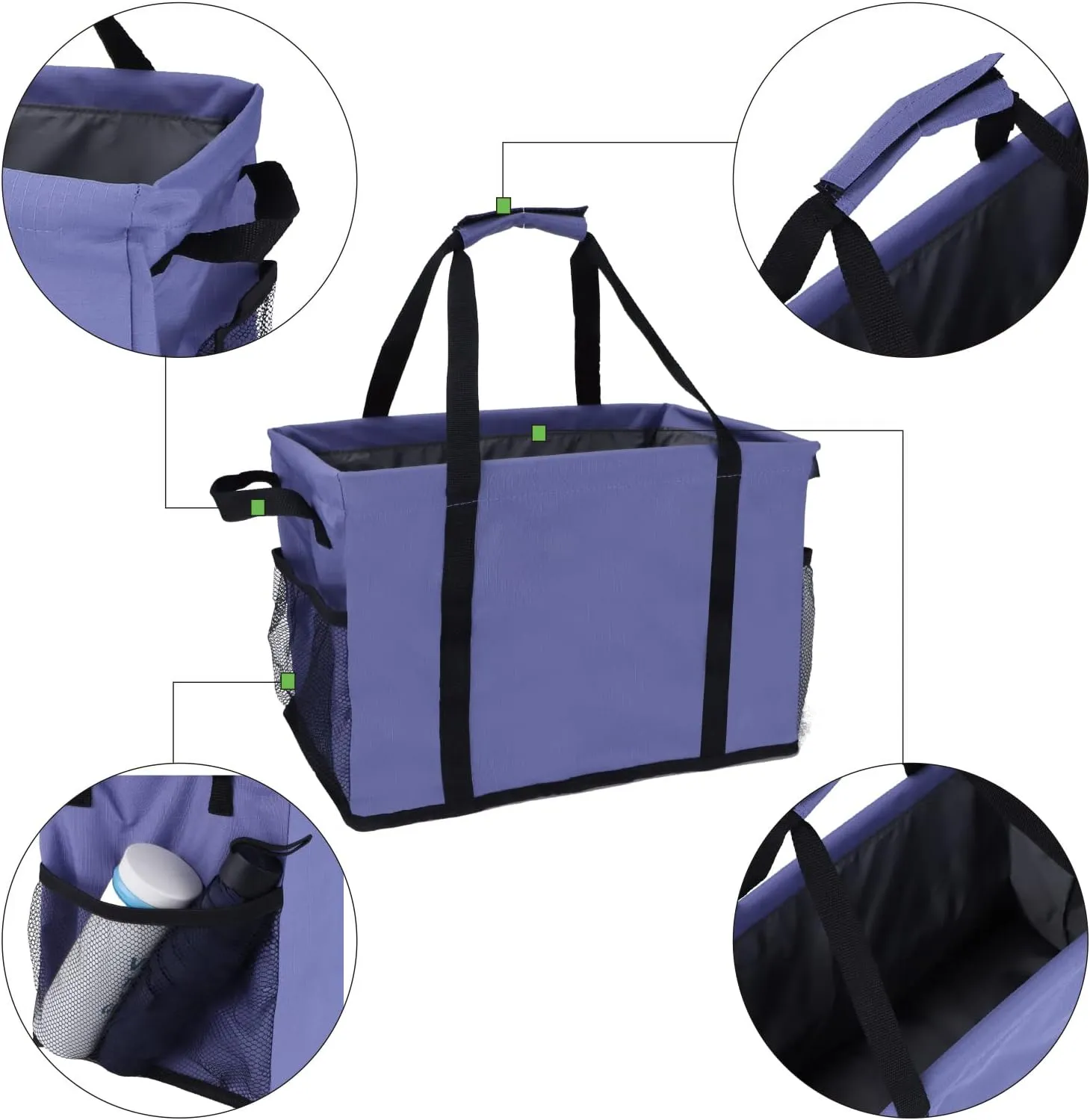 Ramhorn 2 Pack Large Utility Tote Bags Reusable Grocery Bag with Sturdy Handles for Storage, Camping, Shopping