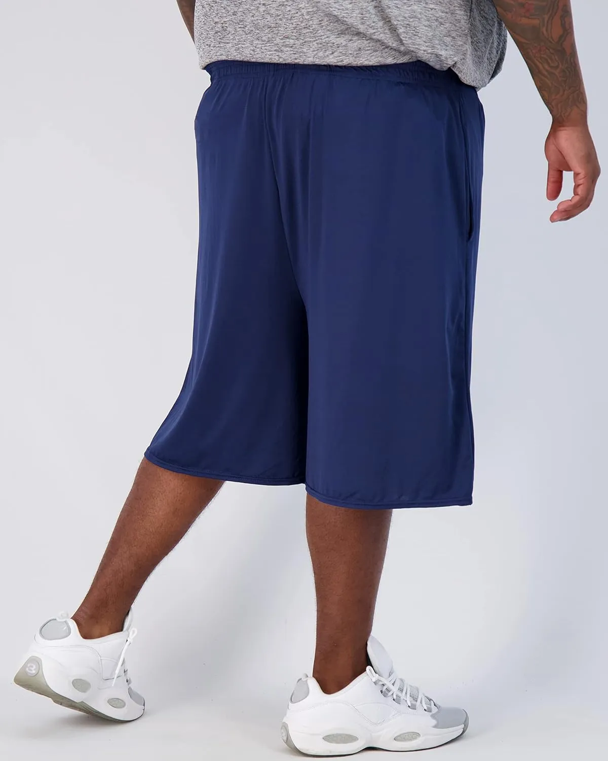 Real Essentials Men's Big & Tall 3-Pack Dry Fit & Mesh Active Athletic Perfomance Shorts (3X-5X)