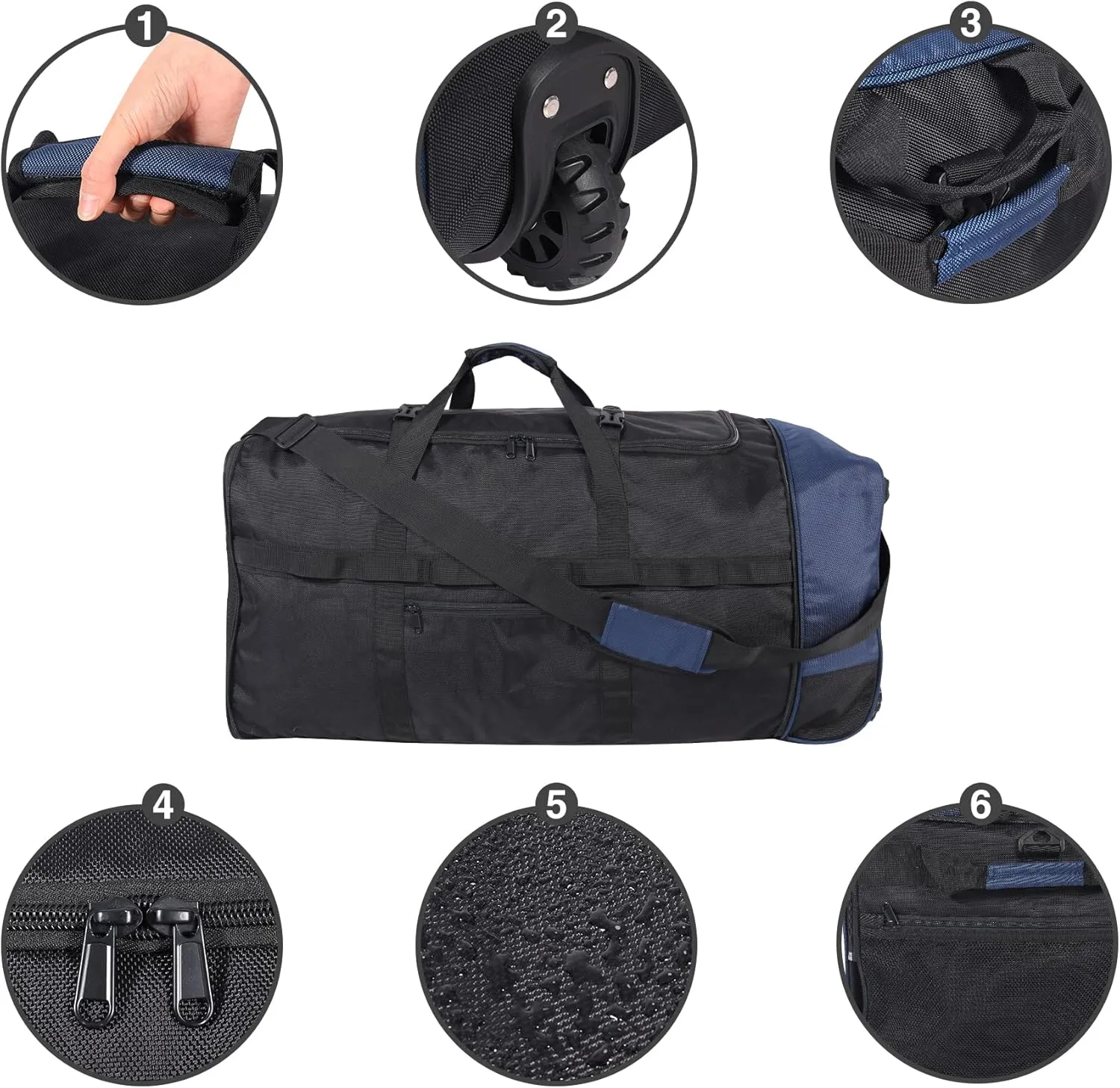 REDCAMP 85L/120L/140L Foldable Duffle Bag with Wheels, Large Travel Duffel Bag