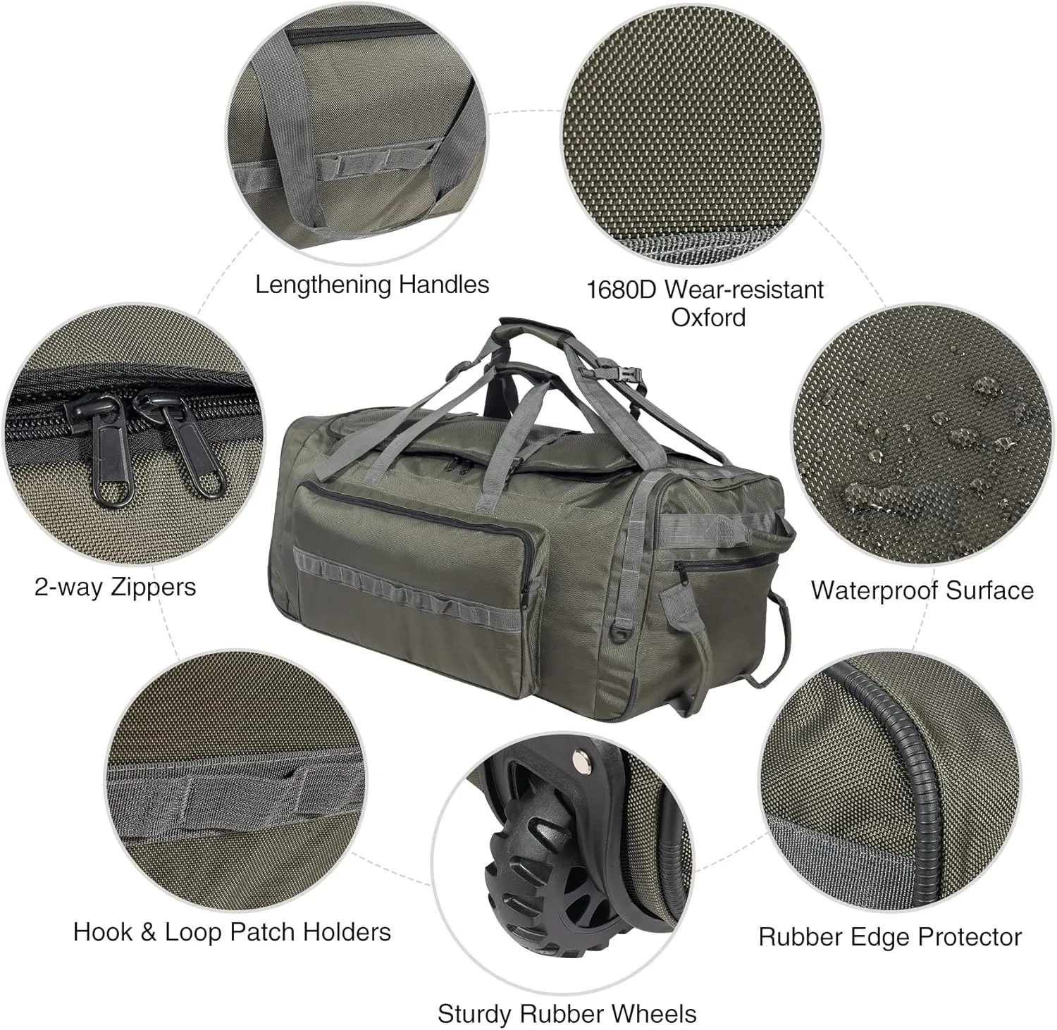 REDCAMP 85L/120L/140L Foldable Duffle Bag with Wheels, Large Travel Duffel Bag