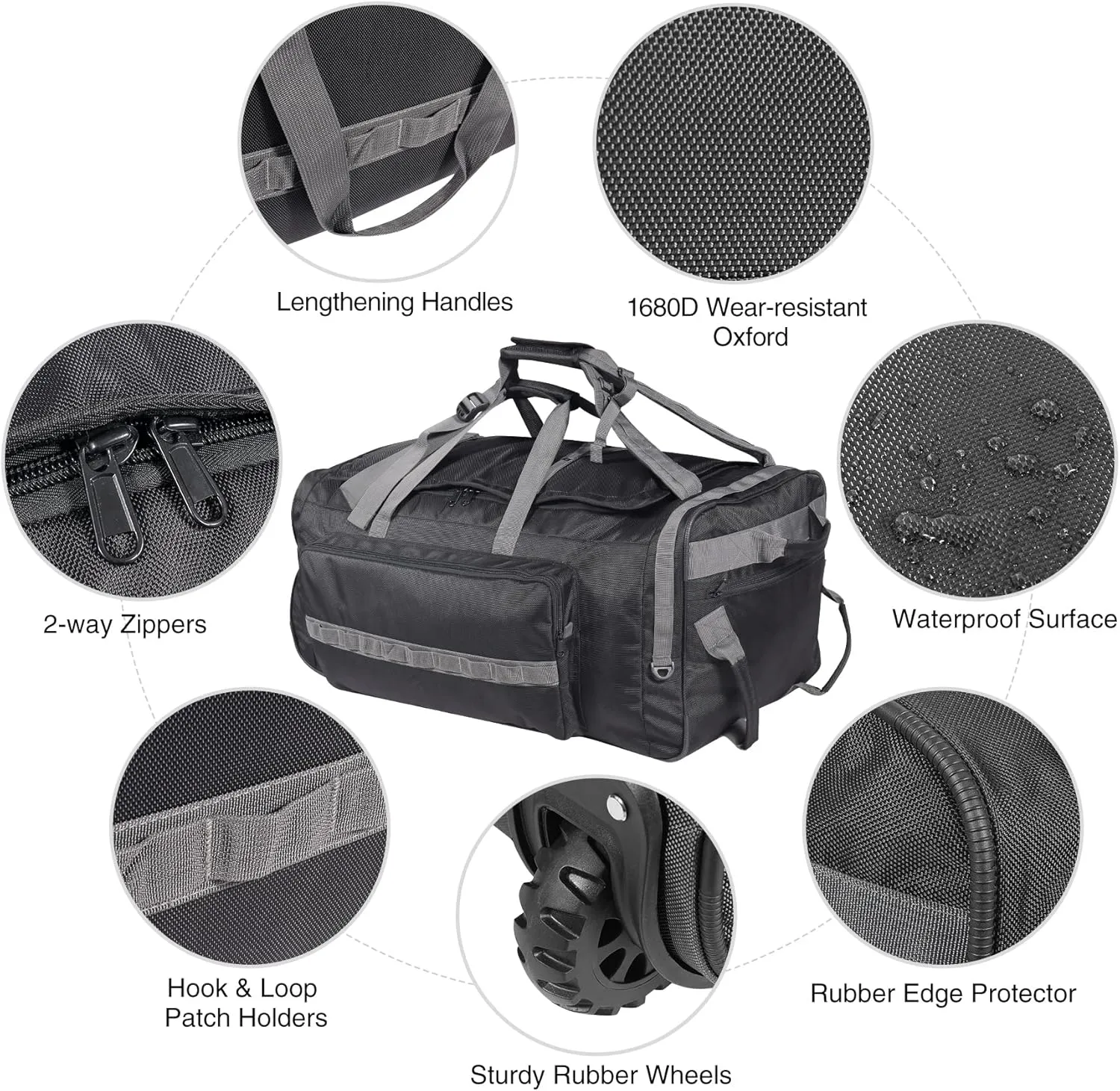 REDCAMP 85L/120L/140L Foldable Duffle Bag with Wheels, Large Travel Duffel Bag