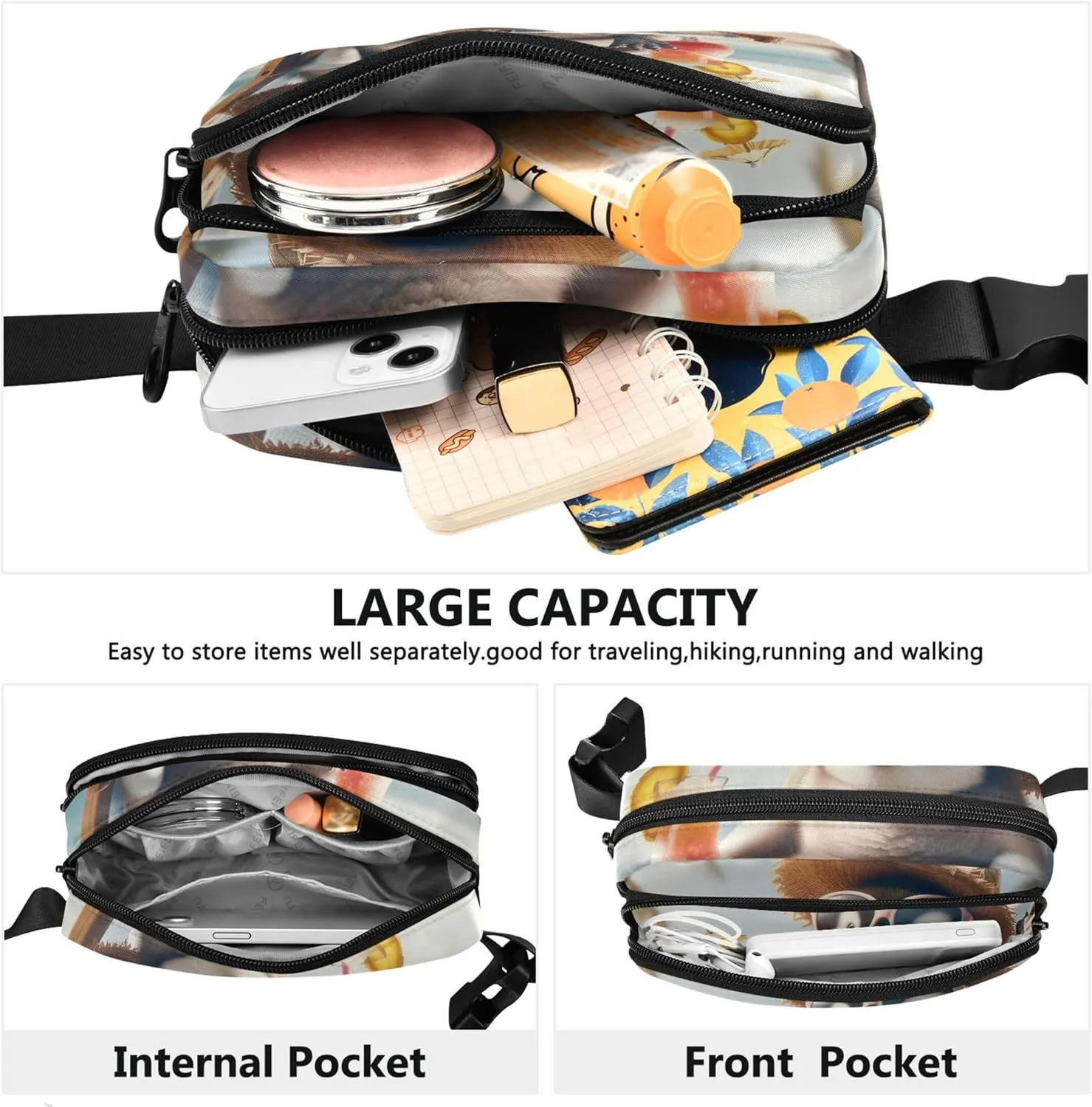 Relax Penguin Summer Vibes Fanny Pack for Women Waterproof Hip Bag Belt Pouch Cute Crossbody Waist Bag