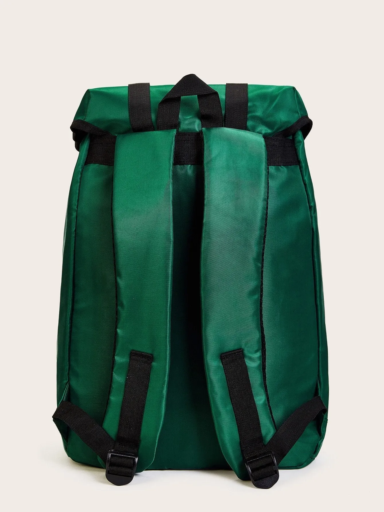 Release Buckle Detail Oxford Drawstring Backpack