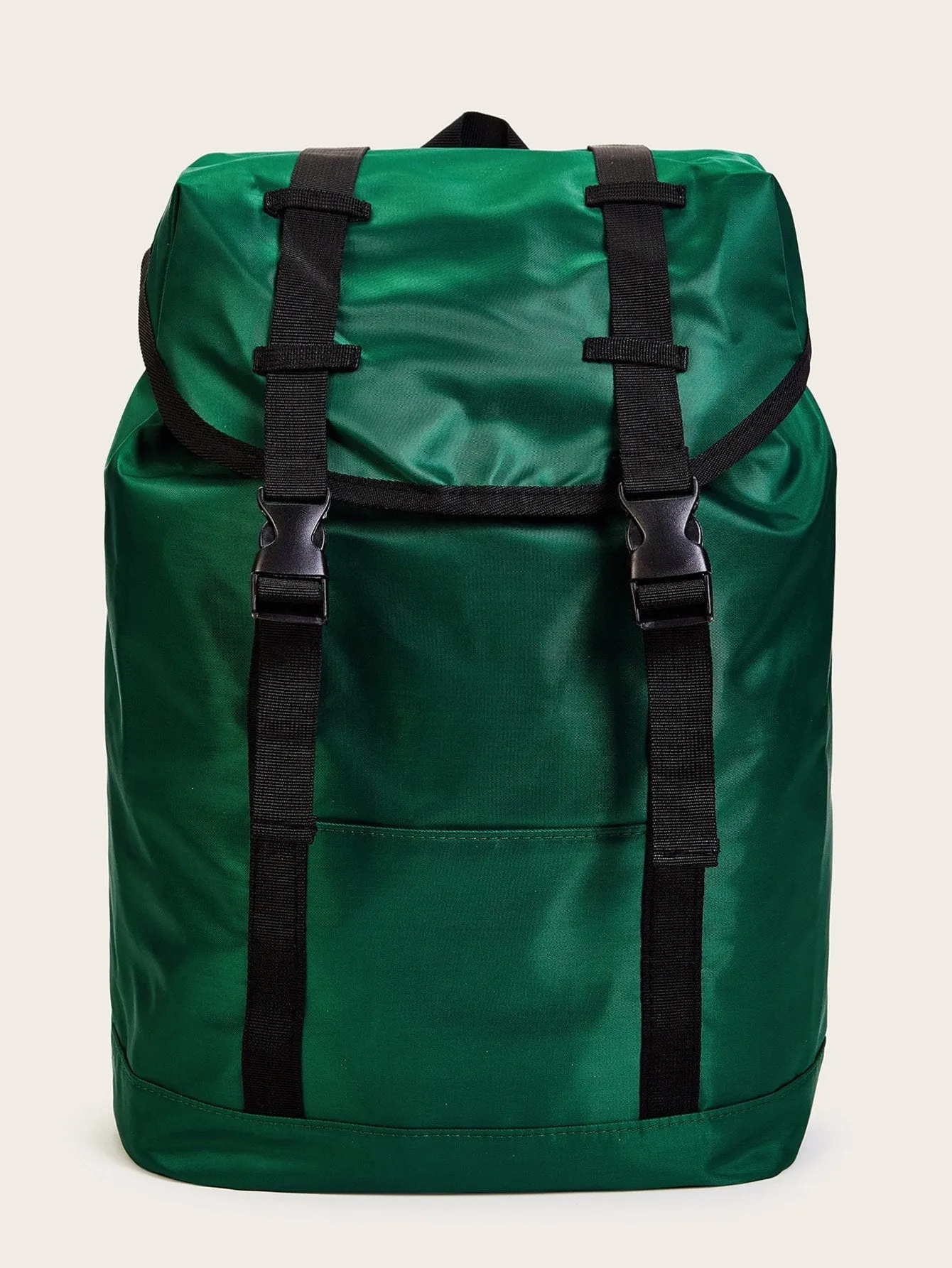 Release Buckle Detail Oxford Drawstring Backpack