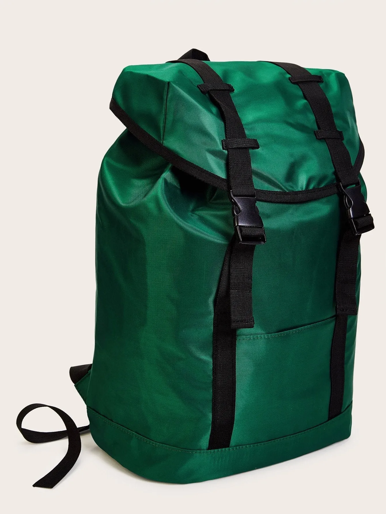 Release Buckle Detail Oxford Drawstring Backpack