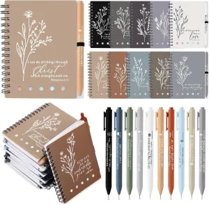 Resurhang Christian Gifts Bulk Bible Study Notebook with Sticky Notes Christian Pen for Women Aesthetic Religious Journal Prayer Notepad Gift for Mothers Day Church Sunday School