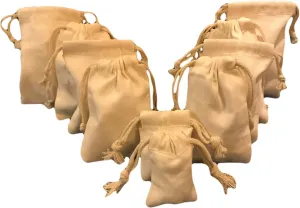 Reusable Eco friendly 5x7 inches 100% Cotton Canvas Double Drawstring Muslin Bags"premium quality" (NATURAL COLOR)- Set of 25