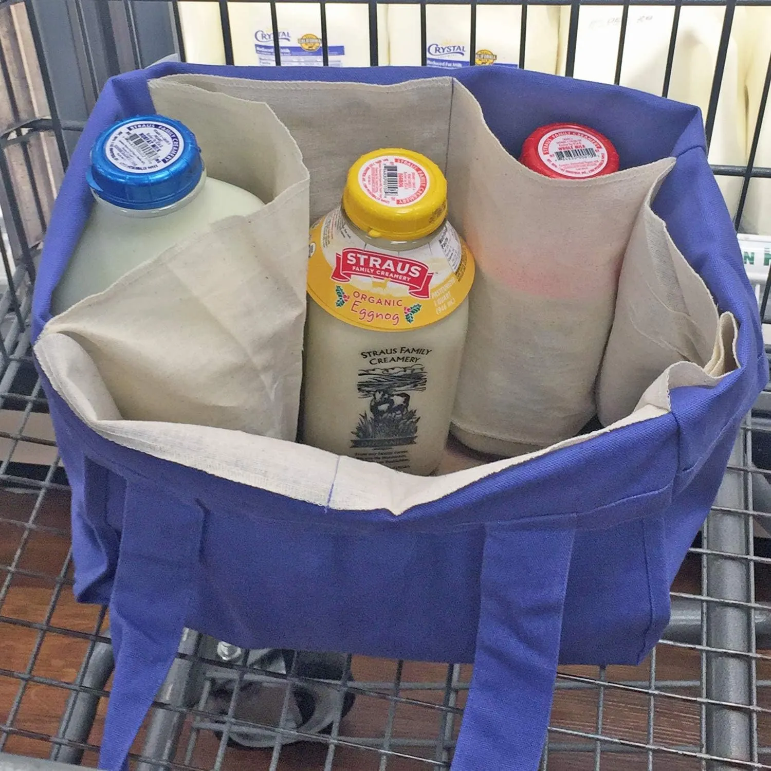 Reusable Grocery Shopping 8 Bag Gift or Starter Set, Washable, Durable, Organic Cotton, Natural with Green